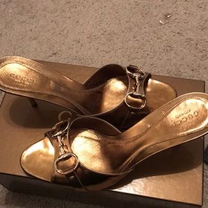 Gold Gucci Kitten heels
